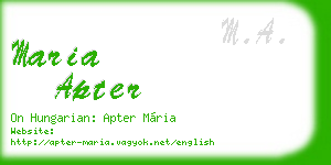 maria apter business card